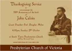 500th Anniversary of the Birth of John Calvin